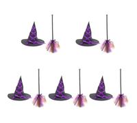 Healeved 5sets Unique Adult Witch Hat Broomstick Halloween Inflatable Prop for Women Festival Costumes