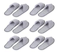 Healeved 6 Pairs Disposable Cloth Slippers with Anti-Slip Sole Open Toe Design for Airline Spa and Short Term Rental Use