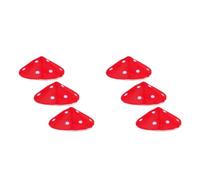 Healeved 6 Pcs Red Mushroom Hat and Adults, Comfortable Fabric Mushroom Cap with Spotted Design, Versatile Accessory for Halloween Costume Hats and Themed Events