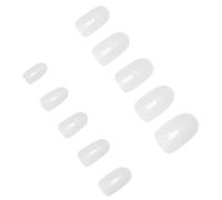 Healeved 600Pcs Short Square Natural Color Fake Nail Tips Stickers Nail Art Decals Manicure Stickers for Women Salon Quality Set for At-Home Use