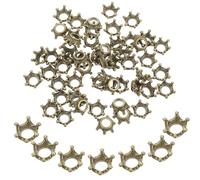 Healeved 60pcs Bronze Alloy DIY Crown Charms Pendants for Jewelry Making Supplies, Unique 3D Vintage Metal Pendants for Necklace, Key Ring, and Craft Decoration