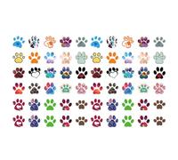 Healeved 60pcs Paw Pattern Stickers Peel and Stick Dog Paw Decals Graffiti Style PVC Material for Scrapbooks and Handbook Decoration Delicate and Lifelike Design