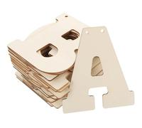 Healeved 66pcs Wooden Craft Letters with Letter Stencils for DIY Embellishments and Hanging Decor, Beige Unfinished Wood Material, Tool for Spelling, Not Easy be Broken, for Children