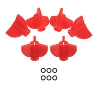 Healeved 6pcs Arrow Vane Protection Covers for Archery Fletching, Red Abs Material with Snug Fit and Easy Installation, Suitable for Practice Sessions and Competitions