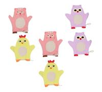 Healeved 6pcs Baby Bath Mitts Washcloths Soft Cotton Cloth Body Wipe Gloves Lightweight and Portable for Travel and Business Trip Suitable for Children and Babies Random Color
