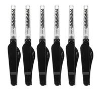 Healeved 6pcs Black Double-ended Eyelash Combs and Eyebrow Brushes Made of Abs for Separating and Lengthening Lashes, for Personal and Family Daily Use