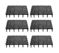 Healeved 6pcs Black Plastic Aquarium Filter Plate with Multi-hole Design and Splicing Combination, Sturdy under Gravel Divider for Aquarium Bottom Mud Filtration