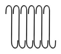 Healeved 6pcs Black Stainless Steel S Hooks for Hanging with Sturdy, Non-deforming Design, Simple and Stylish Utility Hooks for Kitchen, Home, and Storage Organisation