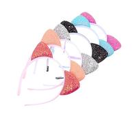 Healeved 6pcs Chic Cat Ears and Tail Hairband Glitter Hairband for Boys and Girls Party and Decor
