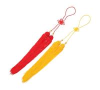 Healeved 6pcs Chinese Knot Tassel Pendants 60cm Long Nylon Silk Red and Gold Large Tassels for Chinese New Year Decor, Feng Shui Good Luck Charms, Traditional Handmade Accessories for Home