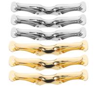 Healeved 6pcs Clip On Bow-Tie Hardware Fasteners, Bowtie Closure, Formal Necktie Finding for Men Business Or Wedding Attire Stylish Shirt