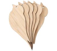 Healeved 6pcs Creative Bird Shaped Bamboo Bookmarks with Double-Sided Blank Design, Not Easy to Break, for DIY Crafting and Birthday Decorations