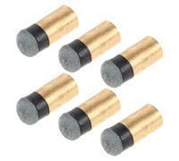 Healeved 6pcs Cue Tips Maintenance Tools Copper Imitation Leather Slip-on Pool Cue Accessories Reliable Contact No Tool Needed for Competitive Events and Home Entertainment