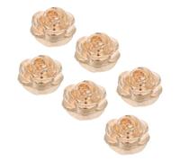 Healeved 6pcs Detachable Flower Button Covers for Shirt and Suit Jackets, Reusable Zinc Alloy Rose Cuff Link Jewelry with Secure Design, Elegant Style for Formal Business and Outdoor Events