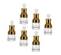 Healeved 6pcs Essential Oil Bottle Empty Bottles Reusable Pump Dropper Oil Vinegar Dispenser Bottle Small Spray Bottle Essential Oils for Diffusers Drink Condiment Cologne Golden Aluminum