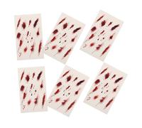 Healeved 6pcs Fake Scar Patch Halloween Costumes Makeup Stickers Vampire Realistic Wound Decals for Party Theater and Halloween Temporary Face