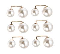 Healeved 6Pcs Faux Pearl Brooch for Women Safety Pins Collar Buckles Versatile Fashion Accessories for Shawls Skirts Dresses and DIY Projects