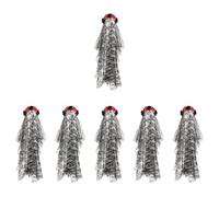 Healeved 6pcs Floral Headband for Women Rose Flower Headpiece Day Dead Veil Hen Party Accessory