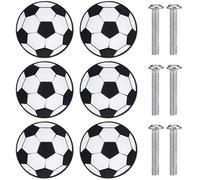 Healeved 6Pcs Football Drawer Knobs for Cupboard Nursery Cabinet Drawer Door Modern Innovative Style Easy to Install Comfortable to Hold for Room Dresser