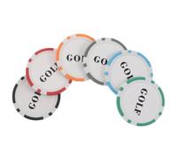 Healeved 6pcs Golf Ball Markers Poker Chip Style Abs Plastic Scratch Safe Lightweight Pocket-friendly Golf Accessories for Men Women
