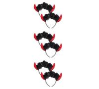Healeved 6pcs Halloween Devil Horn Headband Demon Headgear for Halloween Costumes
