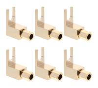 Healeved 6PCS L Shape Spade to Banana Adapter, Copper 90 Degree Y Fork Speaker Wire Connector, Gold Plated Adapter for Hifi Amplifier Sound System