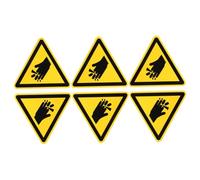 Healeved 6PCS Machine Hazard Warning Stickers 100mm Equilateral Safety Labels High Adhesion Self-Adhesive Hand Cutting Warning Signs for Industrial Equipment and Machinery Safety