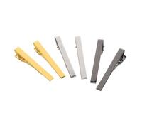 Healeved 6pcs Metal Tie Clips for Men Elegant Necktie Accessories Versatile Clasp for Business and Formal Events Durable Fashionable Design in Silver Gold and Black