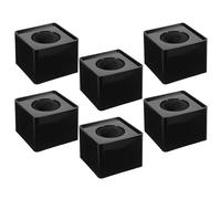 Healeved 6pcs Microphone Logo Holder Cube Flags, Sturdy Plastic Square Station for Press Conference and Field Reporting with Polished Look, Portable Interview Microphone Props