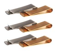 Healeved 6pcs Money Clips Stainless Steel and Brass Cash Clip for Men Minimalist Metal Wallet Clamp for Organizing Bills Cards Notes Fit for Business Travel and International