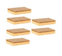 Healeved 6pcs Natural Sisal Wood Pulp Cleaning Sponges Set, Sturdy Scrubbing Sponge for Kitchen Sink and Tableware Washing, Multi-Purpose Eco-Friendly Dish Cleaning Brush for Household Use