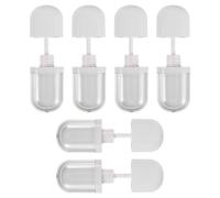 Healeved 6pcs Oval Plastic Lip Gloss Containers 3ml Refillable Small White Tubes Portable Ergonomic Comfort for On-the-go Lip Balm Storage
