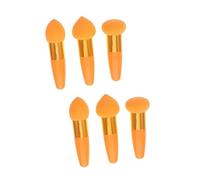 Healeved 6pcs Portable Makeup Mushroom Heart and Angled Applicators for Liquid Foundation Blush and Concealer and Comfortable Cosmetic Tools for Application