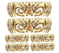 Healeved 6pcs Retro Alloy Dreadlock Rings Hollow Out Hair Cuffs for Braids Boho Dreadlock Hair Accessories Diy Crochet Hook Jewelry
