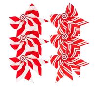 Healeved 6pcs Reusable Fabric Christmas Wreath Bow with Red and White Striped Design Classic Festive Garland Bow at Home and Winter Holiday Decor 6.29x5.5 Inch