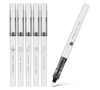 Healeved 6pcs Roller Pens Black Universe Theme Pen Smooth Writing Fine Point 0.5mm Plastic Space Design for Creatives and Professionals
