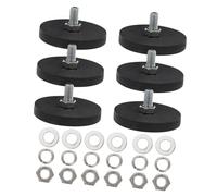 Healeved 6pcs Rubber Coated Magnetic Mounting Plate with Threaded Studs Heavy Duty Magnet Base for Industrial Use Weather Resistant Anti-scratch Magnetic Holder for Camera Mounts and Light