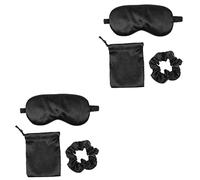 Healeved 6pcs Silk Travel Eyeshade and Hair Rope Comfortable Eye Patch for Relaxation and Stress Relief for Home and Travel Use