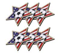 Healeved 6pcs Soccer Brooch Pin Set with US Flag Lapel Pins, Alloy Material, Star Shape Design, National Flag Style for Major Tournaments and Soccer Parties to Show Fan Identity and Team