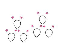 Healeved 6pcs Star Hair Bands Glitter Headdress for Party Favors Cute Rosy Headbands Birthday Accessories for Boys and Girls and Adults