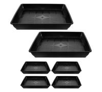 Healeved 6pcs Stepping Stone Mold, 12" Square Plastic Paver Molds for Concrete, 1.73" Depth Cement Black Tray, for Paving Garden Path Walkway Patio Outdoor Landscaping