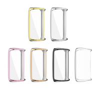 Healeved 6pcs Tpu Smartwatch Protection Shell Case with Full Coverage Screen Protector for Luxe Model, Soft Flexible Watch Screen Tpu Case in Gold, Silver, Pink, Rose Gold, Black,