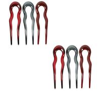 Healeved 6pcs U-shaped Hairpins Vintage Bun French Hair Pin No Crease for Thick Hair Decorative Pins