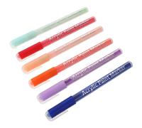 Healeved 6pcs Vibrant Nail Art Pens Nail Polish Pens Fine Tips Precision Control for Manicure Watercolor Liner for Designs