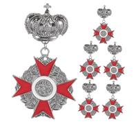 Healeved 6pcs Vintage British Crown Brooch for Men and Women Alloy Lapel Pins with Royal Medal Design Collar Pins for Parties Weddings and Daily Wear Gift for Birthdays and Anniversaries