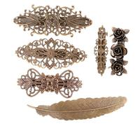 Healeved 6pcs Vintage Hair Clips Set Retro Copper Hairpins Flowers and European Style Hair Accessories for Women and Girls