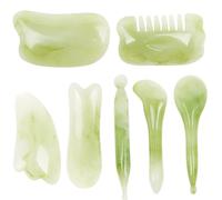 Healeved 7pcs Face Beauty Guasha Tools Facial Massage Board 3.93x2.16x0.31in Artificial Resin Mixed Style Collagen Production Promote Blood Flow for Family and Friends Daily Random Style