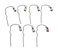 Healeved 7pcs Fairy Lantern for Miniature Garden - Glow in The Dark Mini Lantern Stake with Shepherd's Hook - Fairy Garden Accessories for Terrariums Succulent Planters & Dioramas