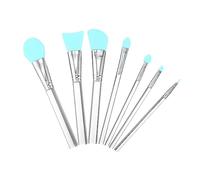 Healeved 7PCS Silicone Facial Mask Brush with Transparent Acrylic Handles Reusable Practical Makeup Brushes for Foundation Non Absorbent Soft Silicone Heads for Face and Neck Care