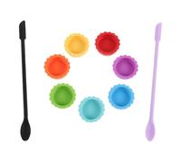 Healeved 7pcs Silicone Reptile Food Dish Set with Bite Resistant, Reusable Bowls and Feeding Spoons, Shallow Wide Rim Design for Lizards and Tarantulas, for Gecko and Spider Feeding